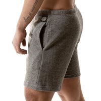 Grey Heather French Terry 6" Varsity Sweat Shorts - Made In USA