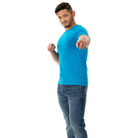 50% OFF AFTER CODE NEWFALL: Bright Aqua Blue Cotton Classic Short Sleeve Tee - Made In USA