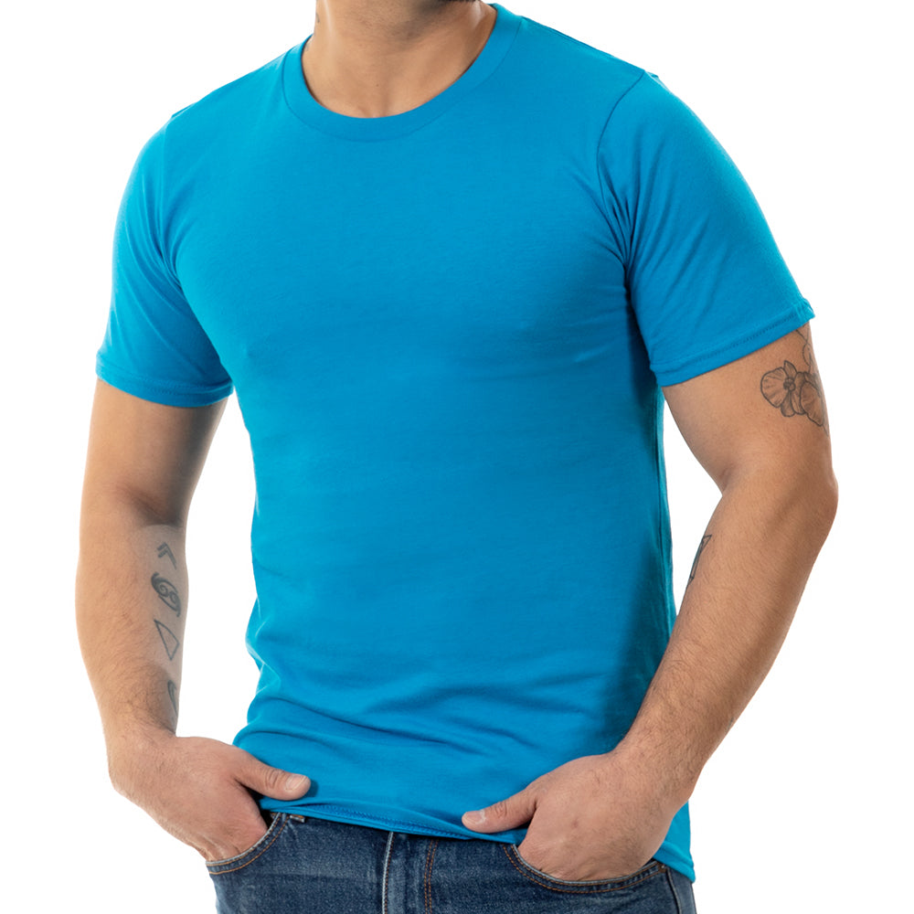 Aqua Blue Cotton T-Shirt