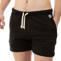 Black French Terry 5" Varsity Sweat Shorts - Made In USA
