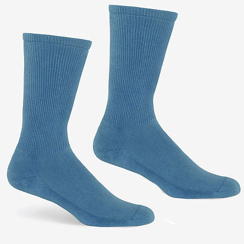 Solid Ribbed Crew Sock in French Blue - Made in USA