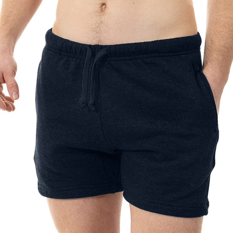 The Cruiser French Terry 5" Varsity Sweat Shorts in Blue-Black - Made In USA