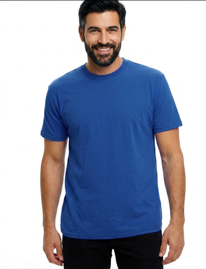 "Fielder": True Blue Cotton Crew T-Shirt