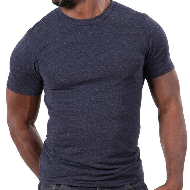 "ARCHER": Blue Marled Tri Blend T-Shirt