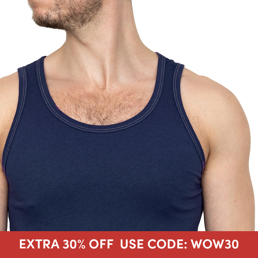 The &quot;Bruiser&quot; Cotton Tank Top in Navy Blue (Size XL &amp; XXL)