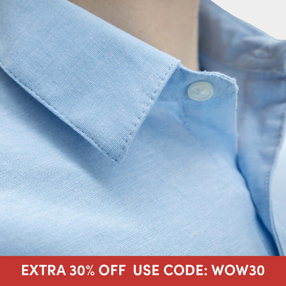 CHAMBERS Short Sleeve Shirt in Light Chambray Blue