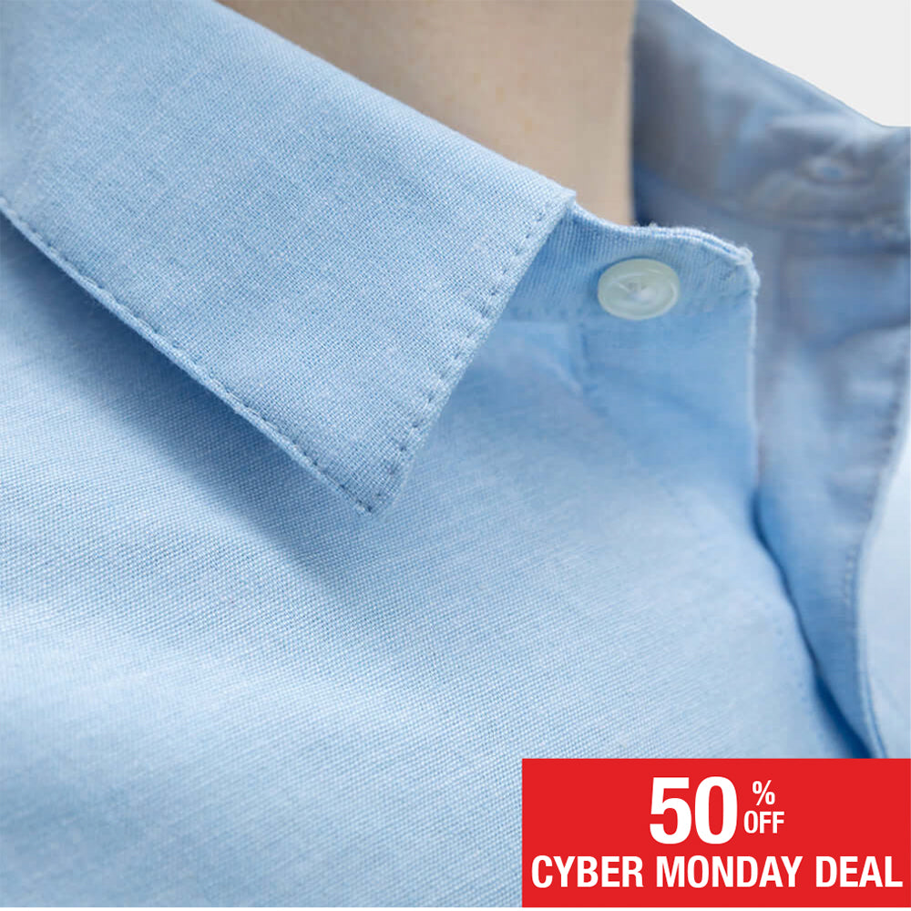 CHAMBERS Short Sleeve Shirt in Light Chambray Blue (Size XXL)