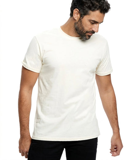 "Fielder": Cream Cotton Crew T-Shirt