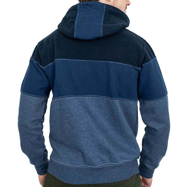 Blue Colorblock Stripe Popover Hoodie Stylish Comfortable