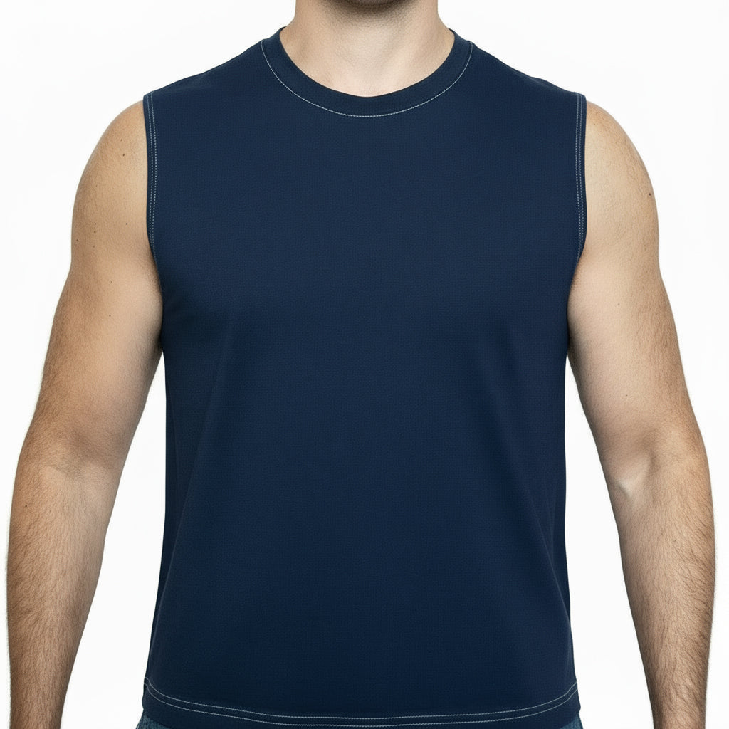 The &quot;Striker&quot; Cotton Muscle Tank Top in Navy Blue
