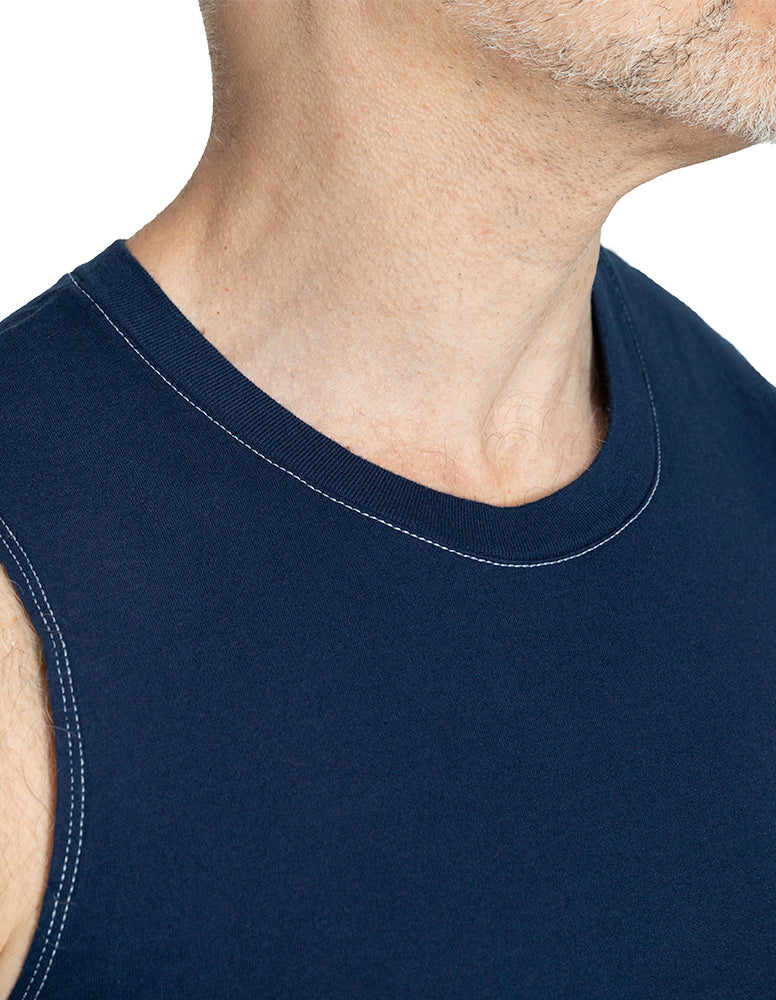 The &quot;Striker&quot; Cotton Muscle Tank Top in Navy Blue