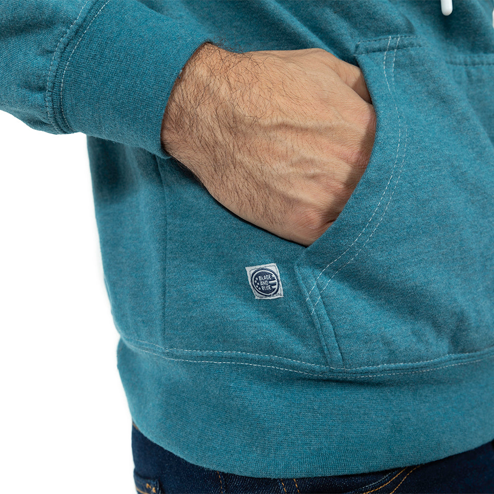 Teal Colorblock Stripe Popover Hoodie