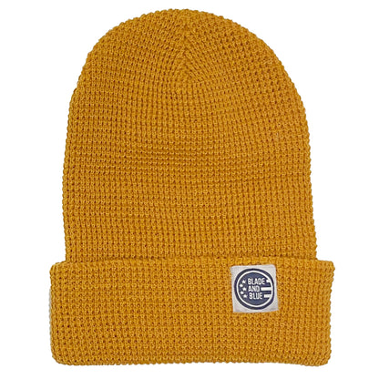 Ocre Waffle Knitted Beanie Cap