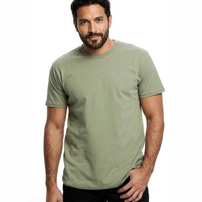 "Fielder": Light Army Green Cotton Crew T-Shirt