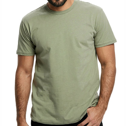 "Fielder": Light Army Green Cotton Crew T-Shirt