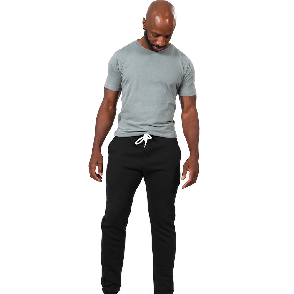 Solid Black Hugger Jogger Sweatpants