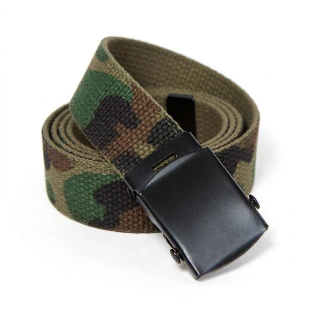 Dark Camouflage Web Military Belt - Made In USA