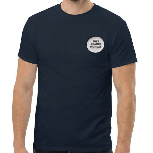 "DIET STARTS MONDAY" Navy Blue Graphic T-Shirt