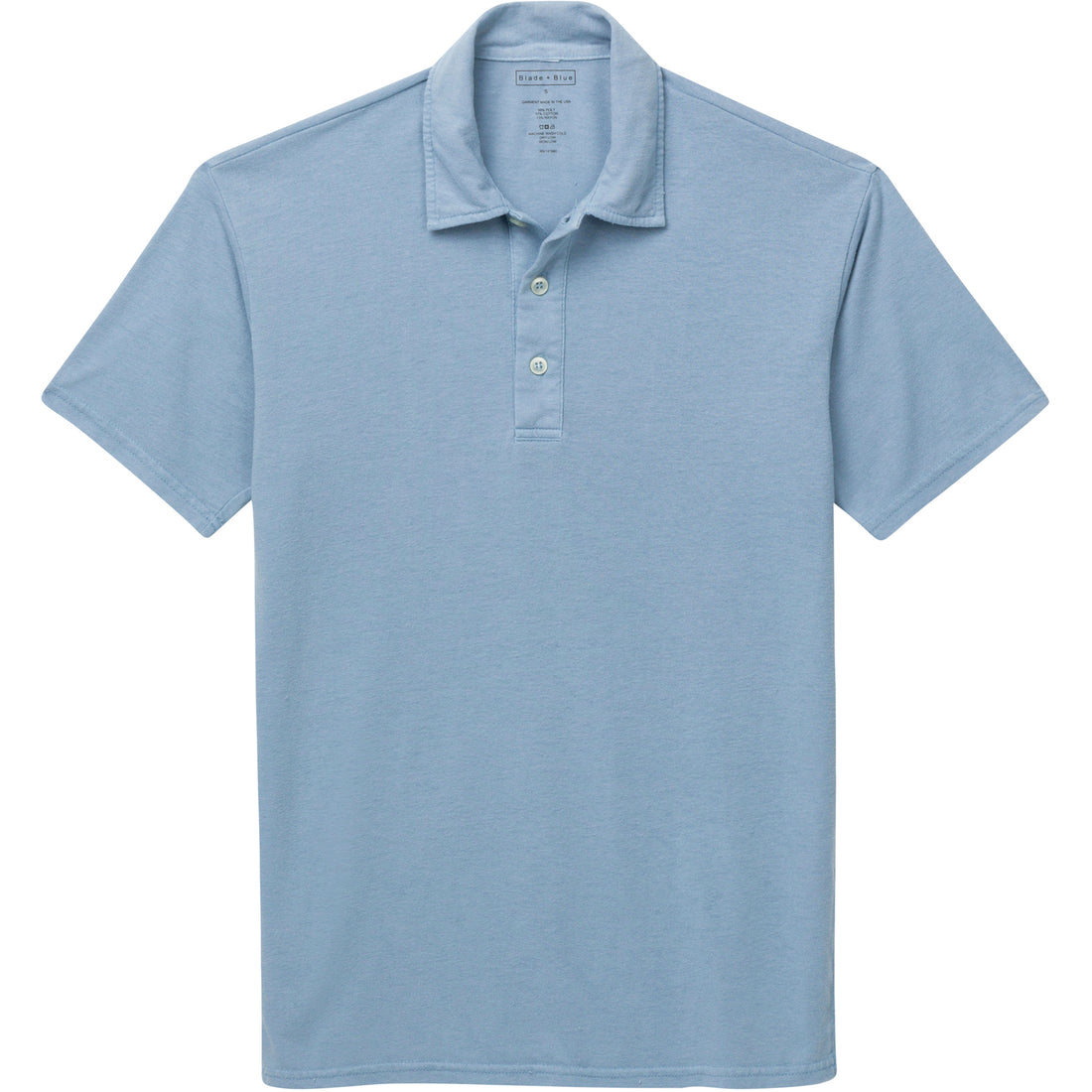 Jersey Polo Shirt in Tri-Blend Pale Ice Blue - Made in USA