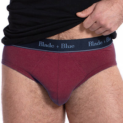 Burgundy Low Rise Brief Underwear - Made In USA (Size XL)