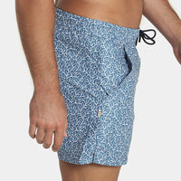 40% OFF THIS WEEKEND: Light Blue Coral  Print 5" Inseam Swim Trunk
