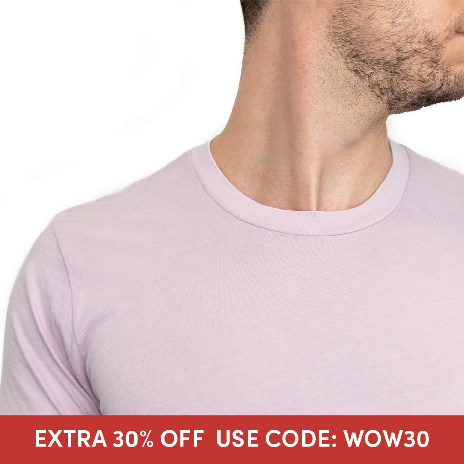 Soft Blush Pink Pigment Dyed Cotton Classic Short Sleeve Tee - Made In USA