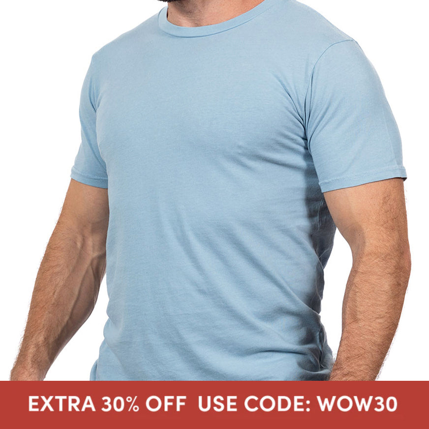 Mineral Blue Pigment Dyed Cotton Classic Short Sleeve Tee - Made In USA (Size M)