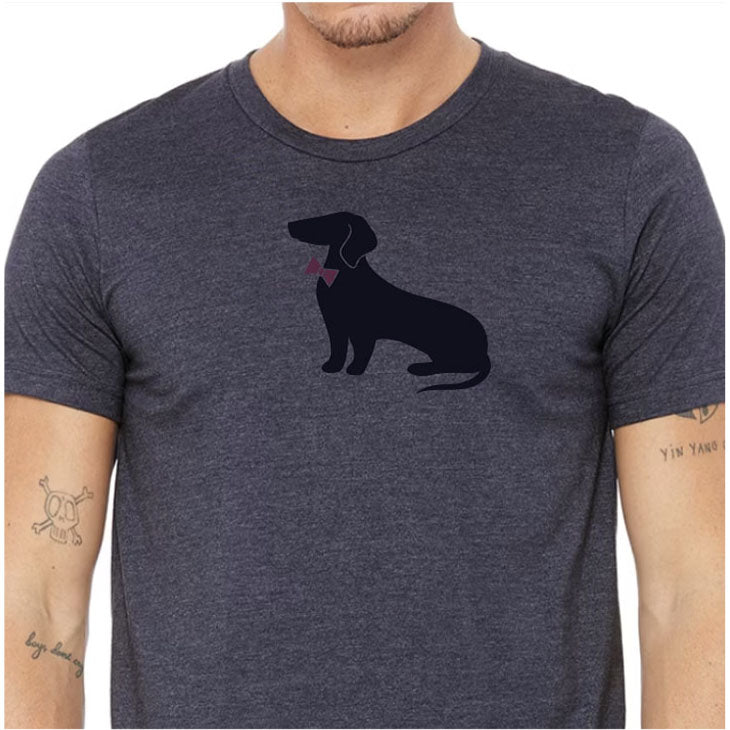 Navy Heather Dachshund T-Shirt