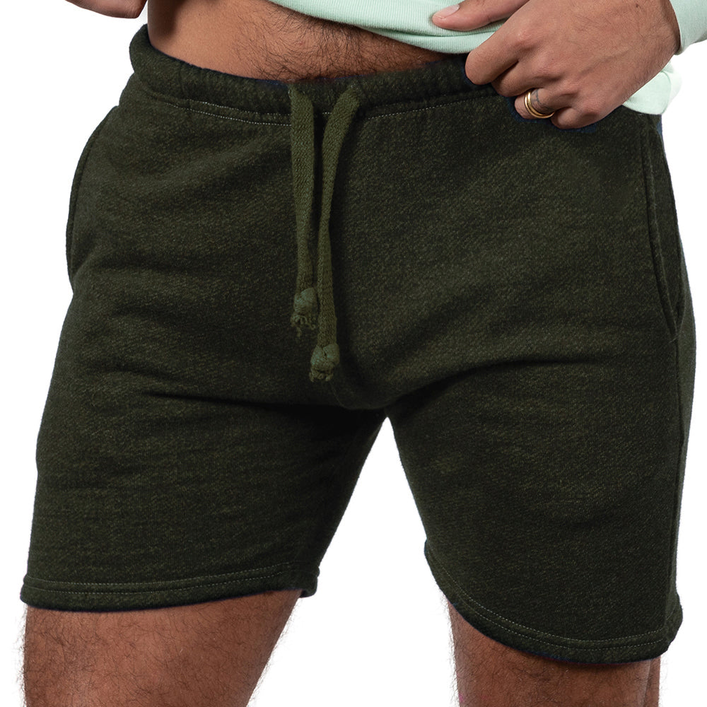 The Cruiser French Terry 5" Varsity Sweat Shorts in Dark Army Green - Made In USA