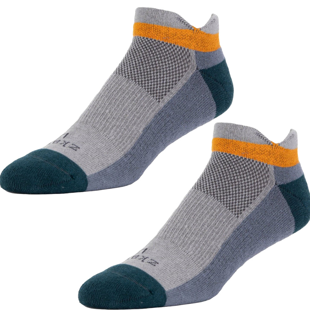 Ascent Performance Organic Cotton No-Show Sock in Steel - Made in USA by Zkano