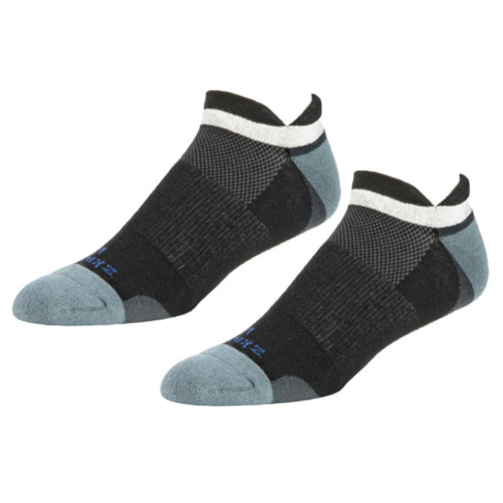 Ascent Performance Organic Cotton No-Show Sock in Black - Made in USA by Zkano