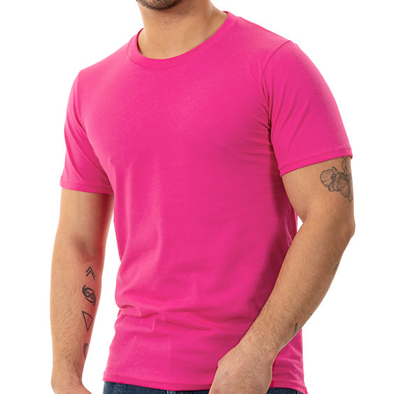 "Kicker" : Hot Pink Cotton T-Shirt