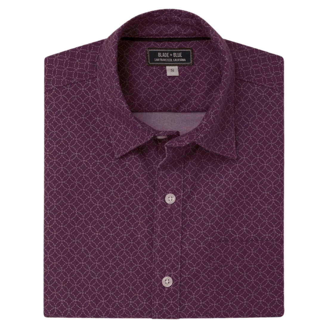 RUDOLPH Short Sleeve Shirt in Purple Japanese Floral Print