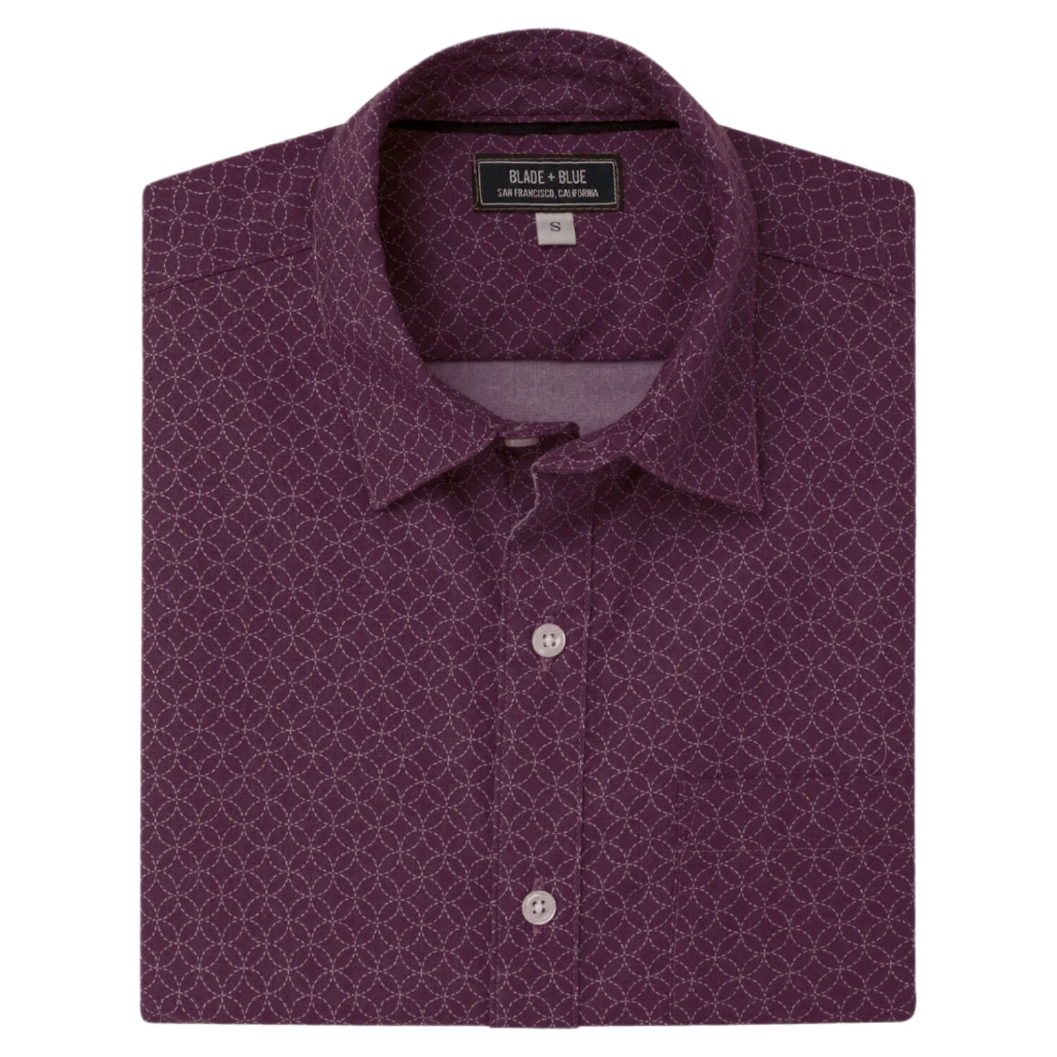 RUDOLPH Short Sleeve Shirt in Purple Japanese Floral Print