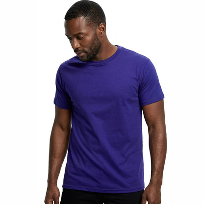 "Fielder": Regal Purple Cotton Crew T-Shirt