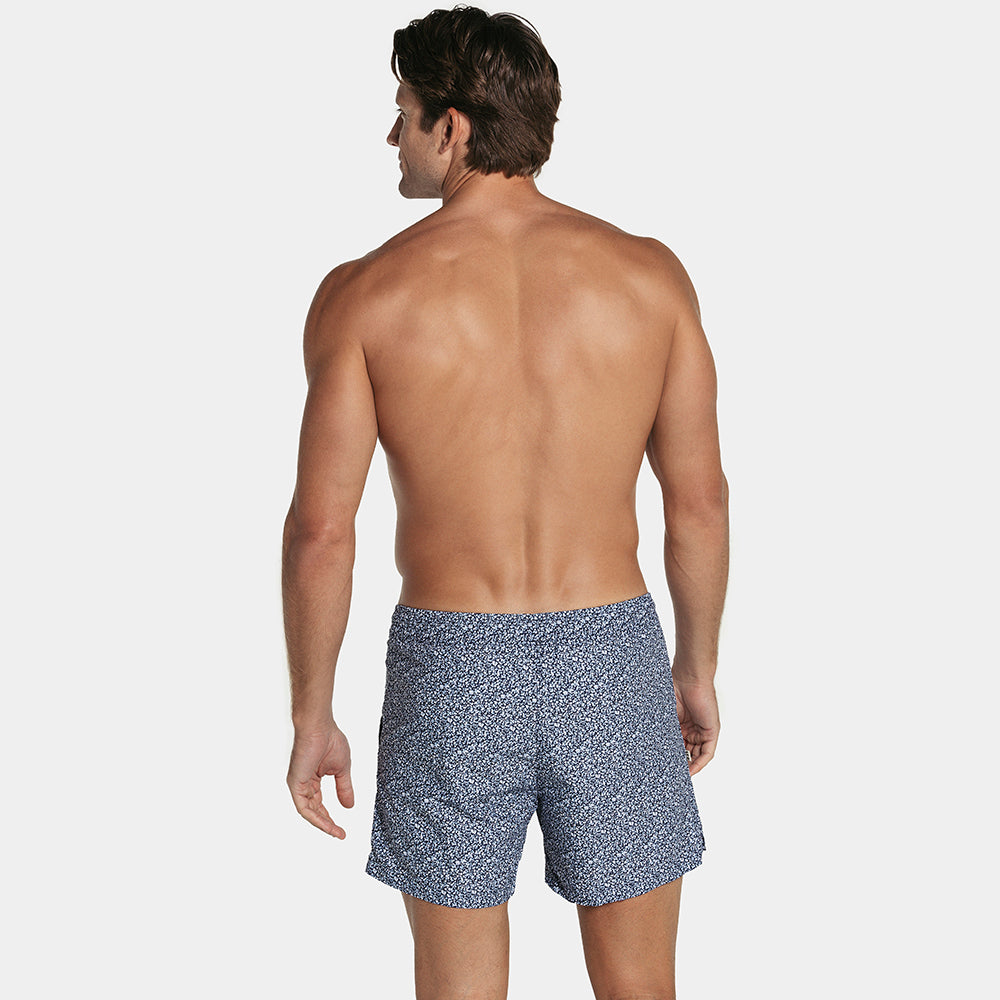 40% OFF THIS WEEKEND: Blue Mini Floral 5" Inseam Swim Trunk