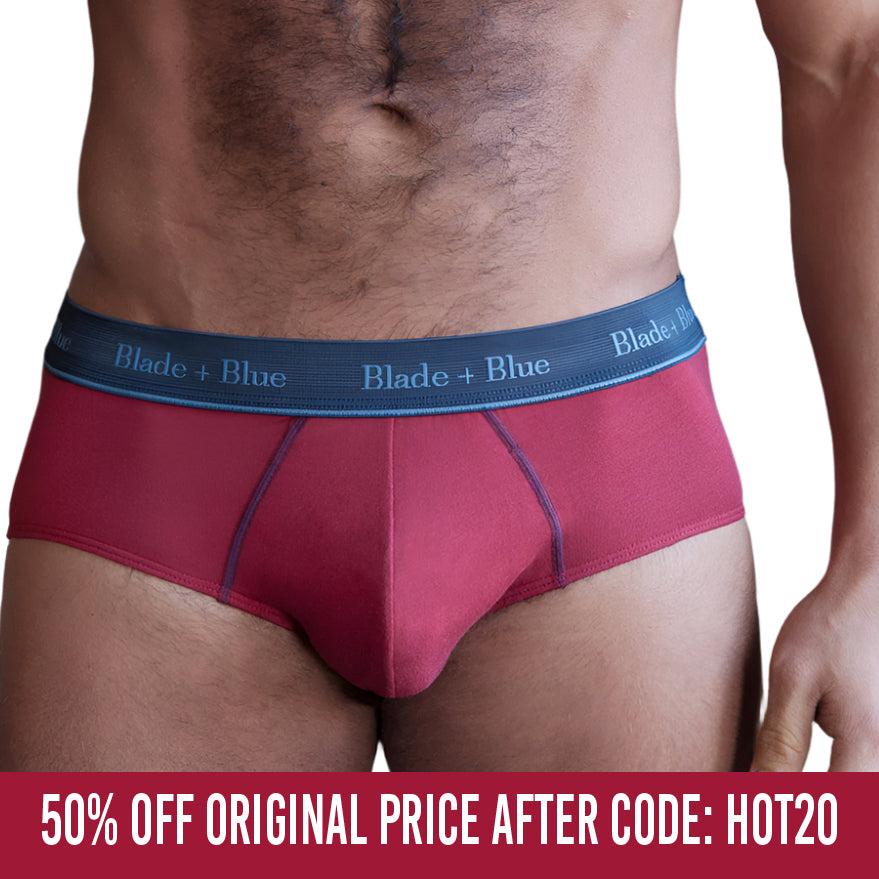 Red Classic Fit Brief Underwear - Made In USA (Size S & XL)