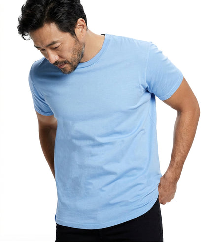 "Fielder": Light Blue Cotton Crew T-Shirt