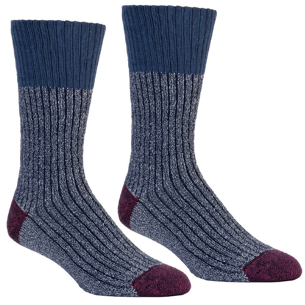 Slub Effect Denim Marl Boot Sock - Made In USA by Zkano