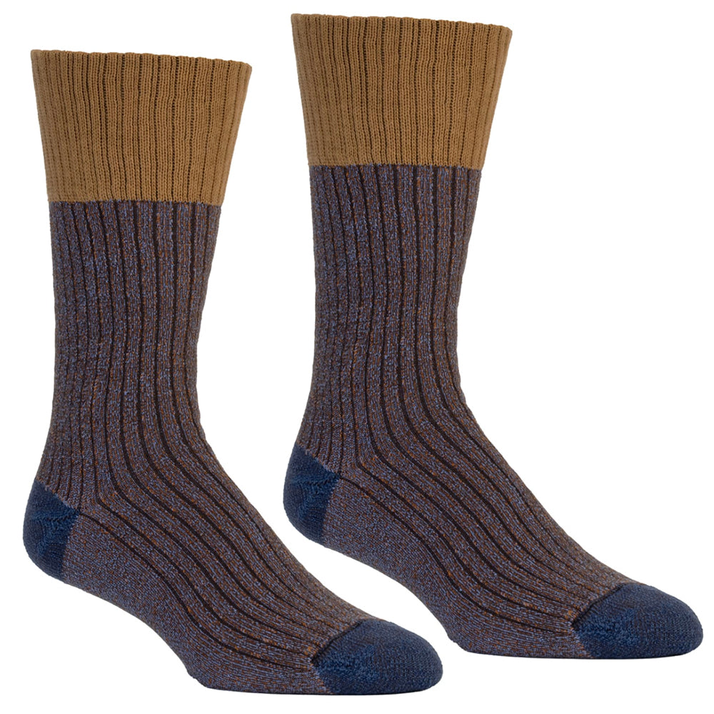 Slub Effect Saddle Marl Boot Sock - Made In USA by Zkano