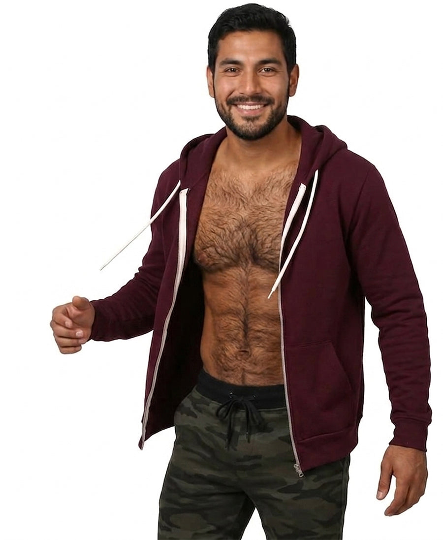 The "Starter" Full Zip 50/50 Hoodie in Wine