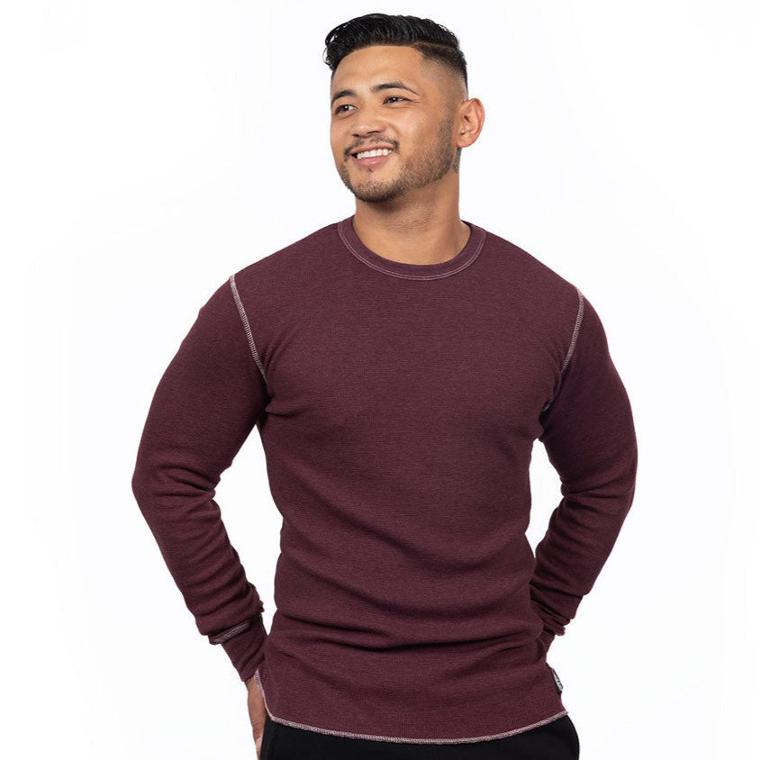 Deep Plum Long Sleeve Baby Thermal Tee - Made In USA