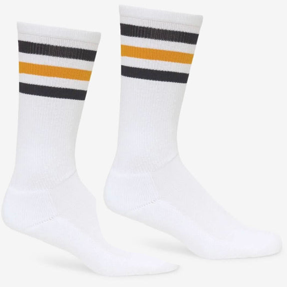 White, Gold &amp; Black Active Stripe Socks