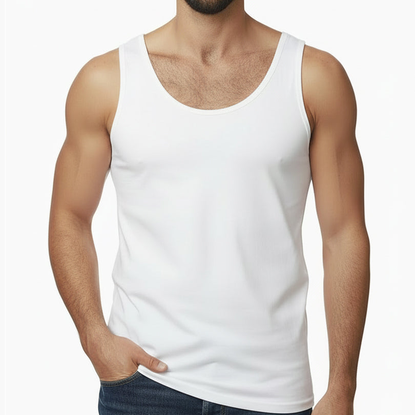 The "Bruiser" Cotton Tank Top in Pure White