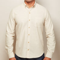 Long Sleeve Khaki Chambray Shirt - Kent