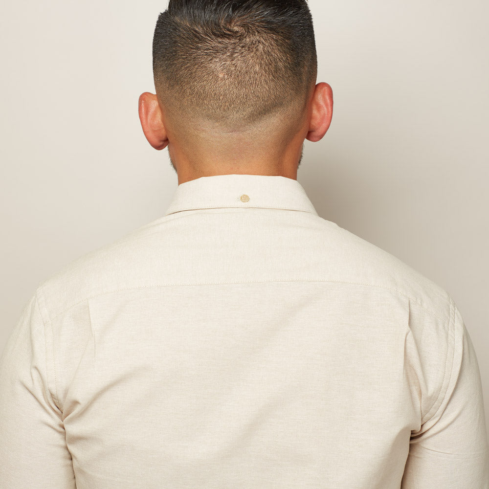 Long Sleeve Khaki Chambray Shirt - Kent