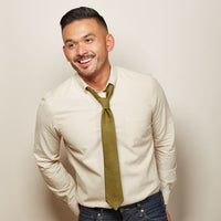 Long Sleeve Khaki Chambray Shirt - Kent