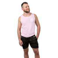 40% OFF AFTER CODE NEW FALL: Pink Cotton Sleeveless Tank With Logo Crest