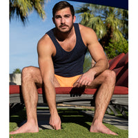 "JOHNSON"  Solid Orange Slim-Cut Boxer Short - Made In USA