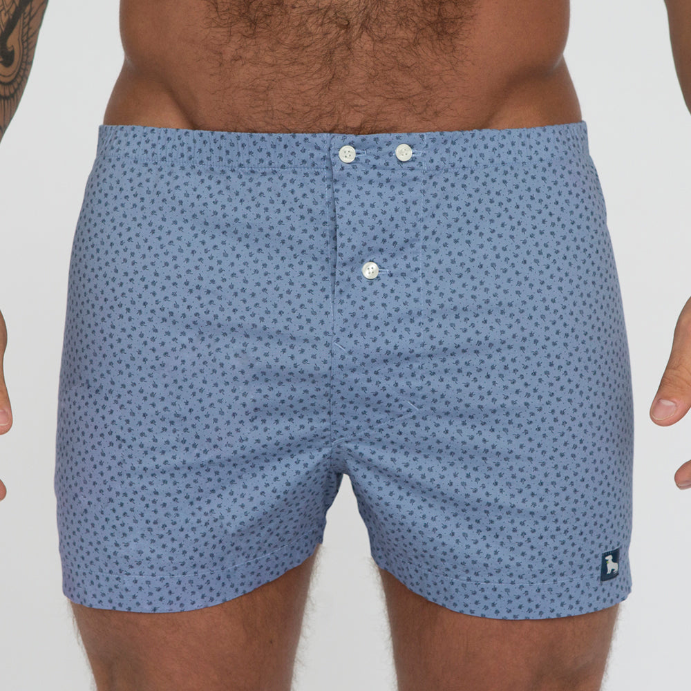 Light Blue Mini Tree Print Boxer - Penn